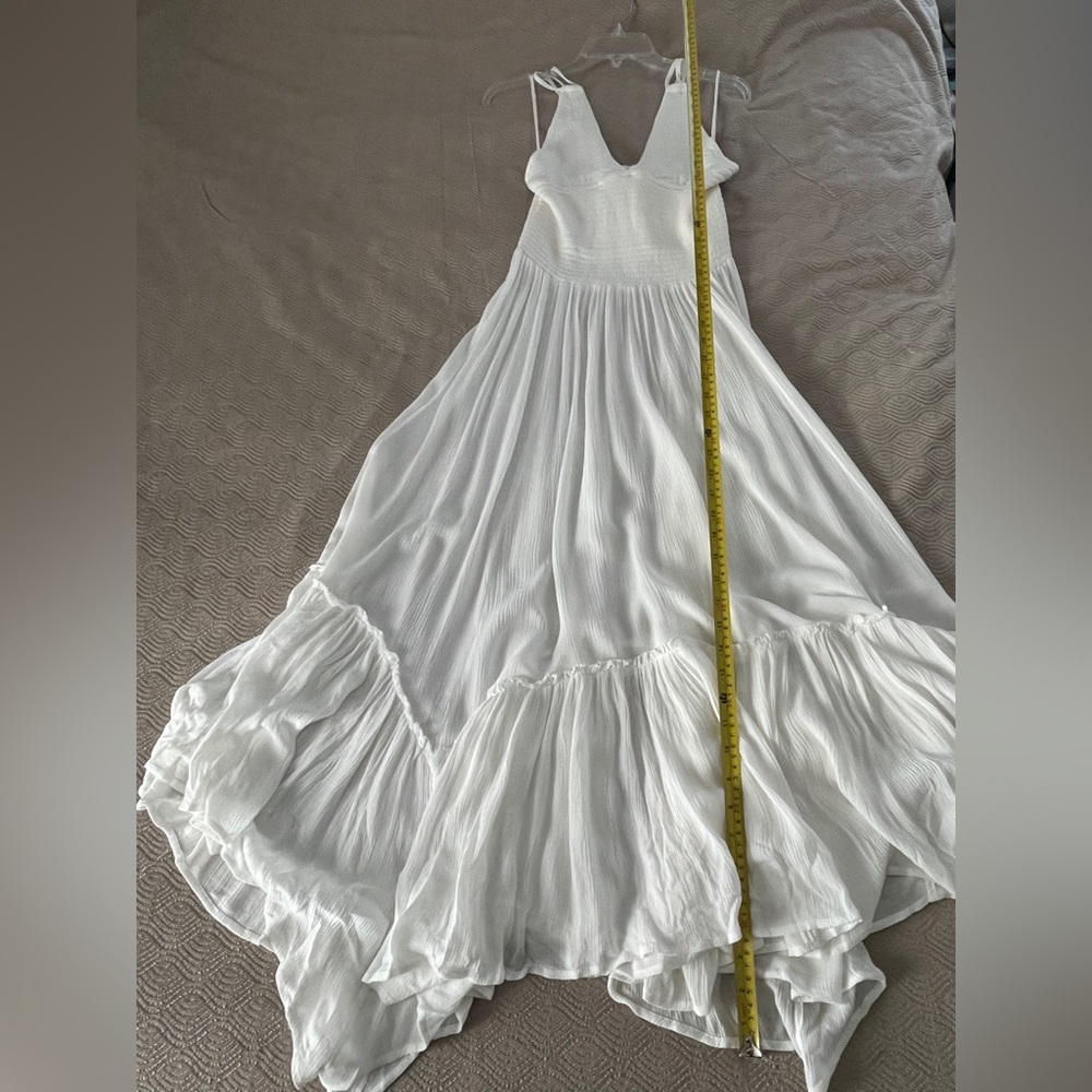 Free People 🆕 Fun in the Sun ecru maxi dress size medium - Picture 10 of 15